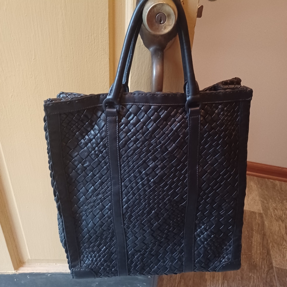 Woven Leather Tote - Picture 2 of 3